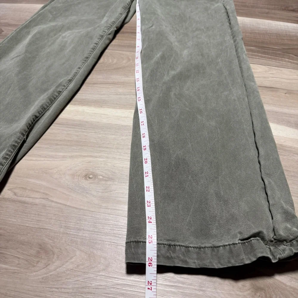 Paige Wide Leg Pants Womens 28 Green Lyocell Drawstring Relaxed Casual Trousers - Picture 11 of 13